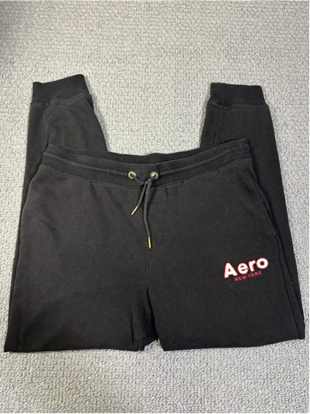 Aeropostale Aero New York Black Jogger Sweatpants Medium Y2K Athleisure